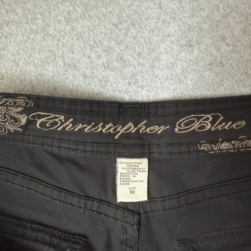 Christopher Blue Womens Black Capri Pants Cropped Utility Casual Classic Size 10 - Picture 2 of 14